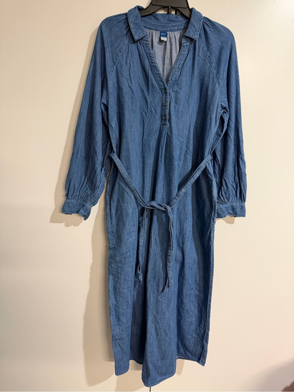 Old Navy Blue Denim Maxi Dress with Belt